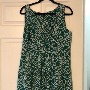 Kelley green and White Lands’ End dress